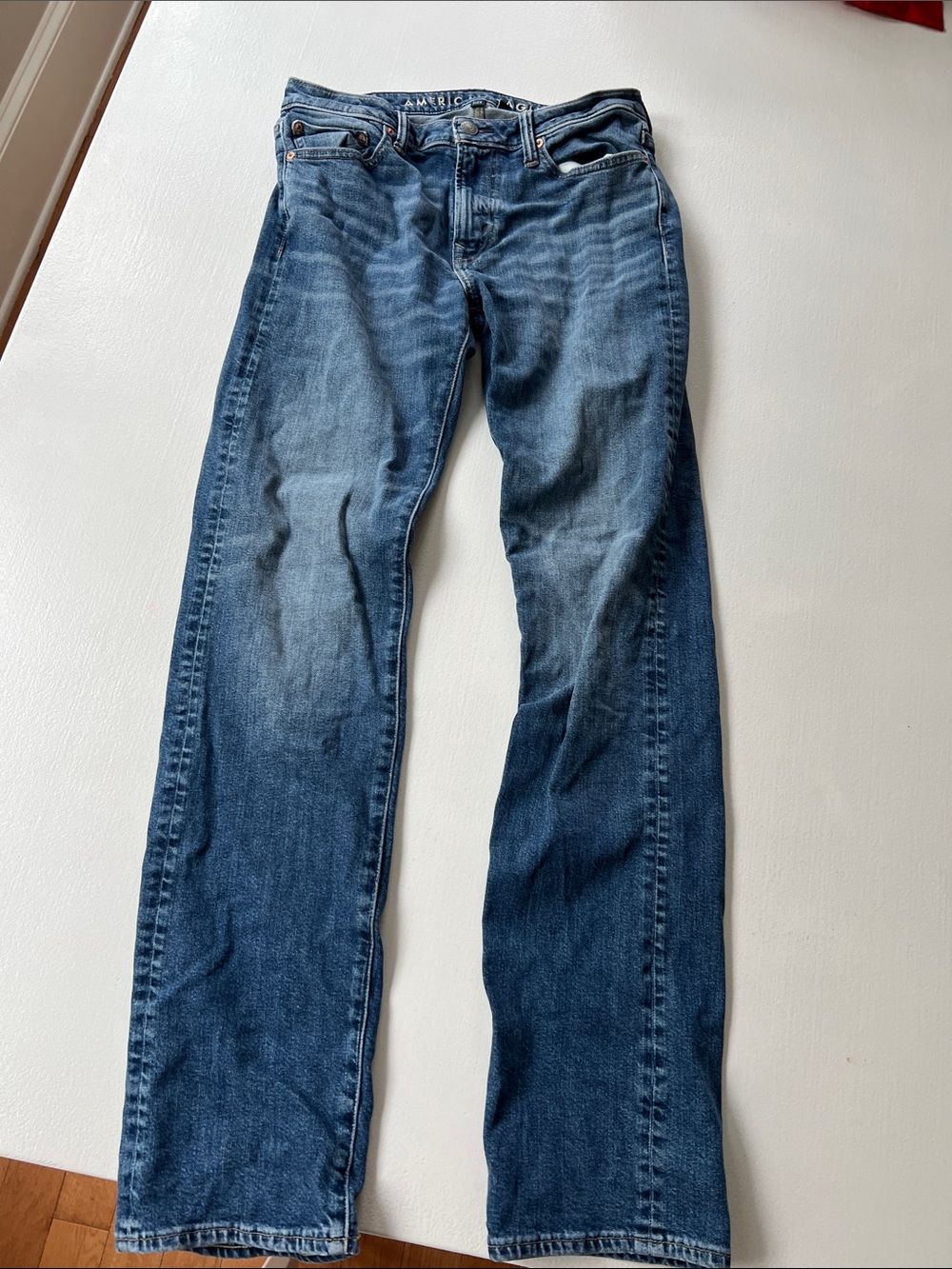 American Eagle Outfitters Men’s Straight-Leg Jeans in Blue